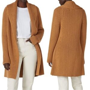 KF/KaufmanFranco Camel Knit Sweater Coat Size:M